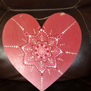 Dot mandala heart wall art decor